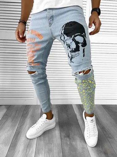 Blugi barbati conici CU MIC DEFECT DEF0035 M3-2.1